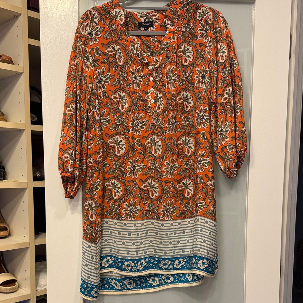 Tolani bohemian Floral Mini Dress S silk